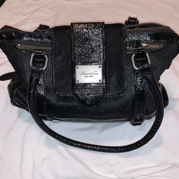 Kenneth Cole Black Calf Hair Leather Tote - Picture 2 of 16